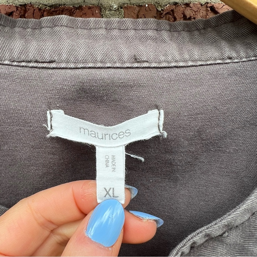 Maurices Gray Button Down Utility Jacket - image 3